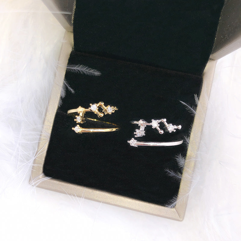 12 constellations star rings
