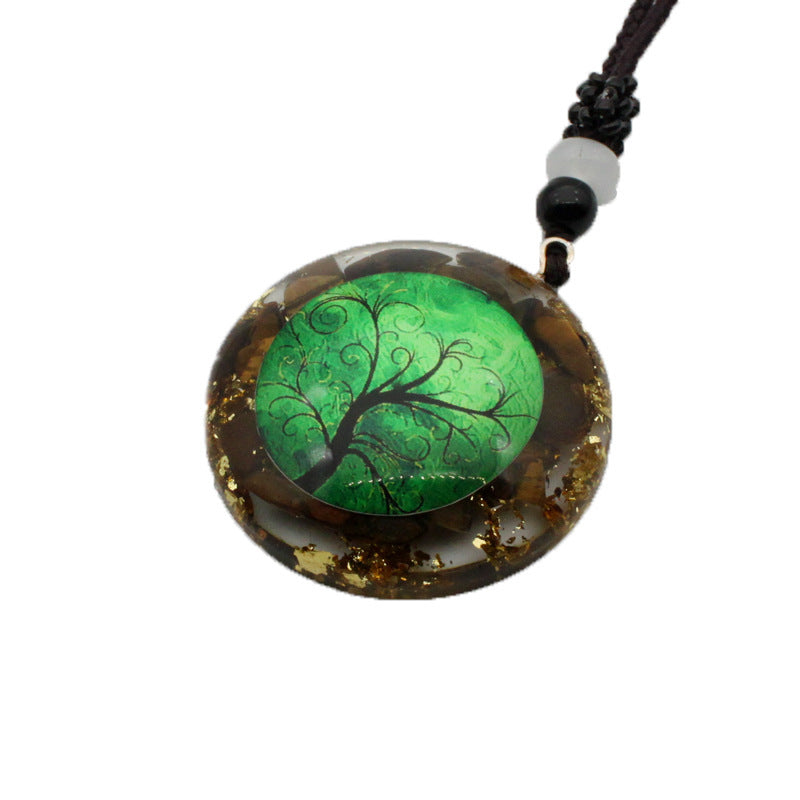 Gravel Tree Of Life Pendant Resin Necklace