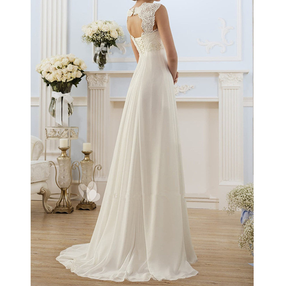 Lace stitching grounding dress