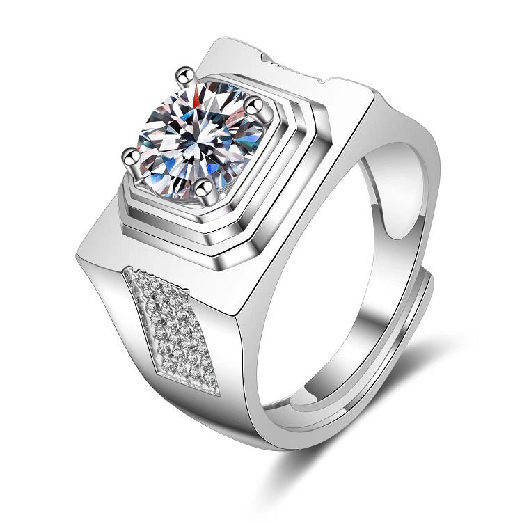 Moissanite Classic Six-claw 1 Karat Open Rings