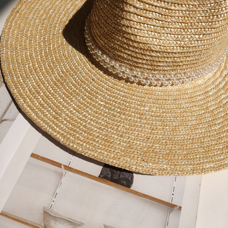 French Pearl Chain Straw hat - Lena