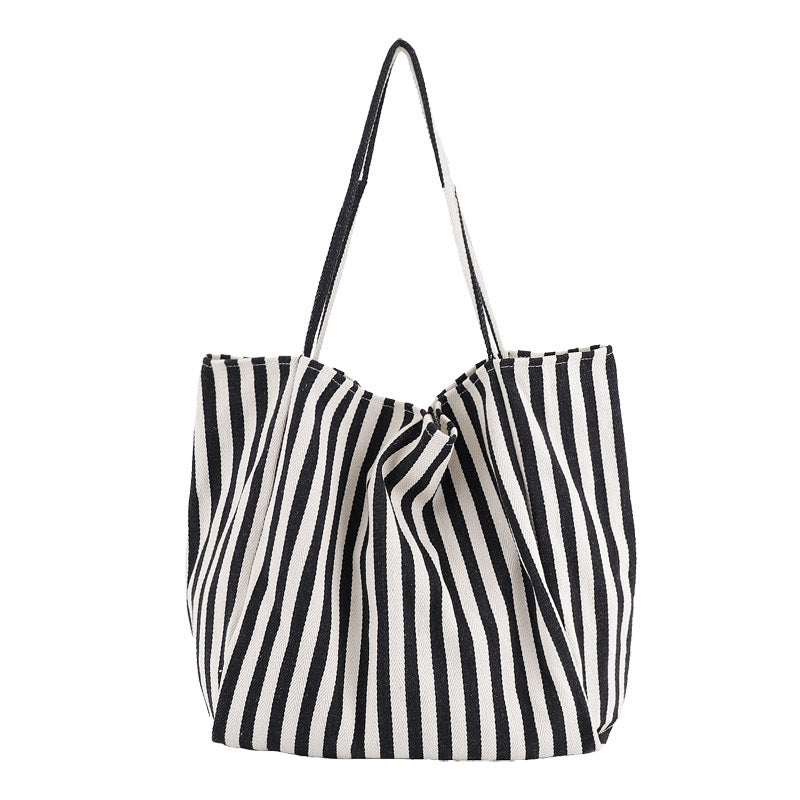 Casual, shopping, beach tote bag (Fine Black) - Lena