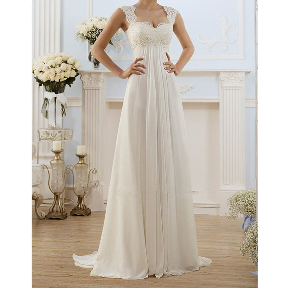 Lace stitching grounding dress