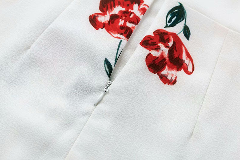 Floral print ruffle dress