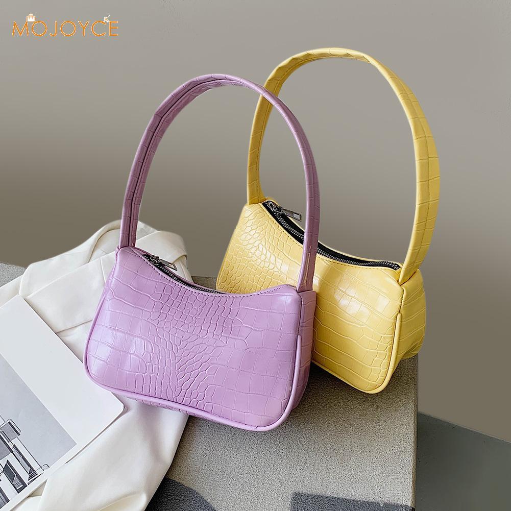 Candy color versatile half round armpit carrying shoulder bag