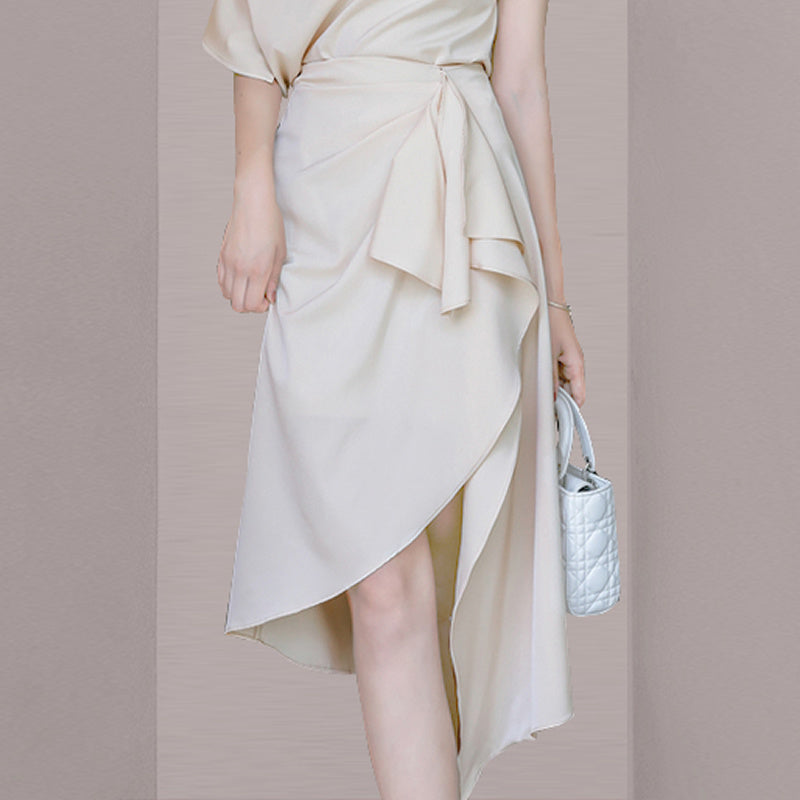 Strapless irregular skirt