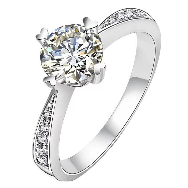 Moissanite Classic Six-claw 1 Karat Open Rings