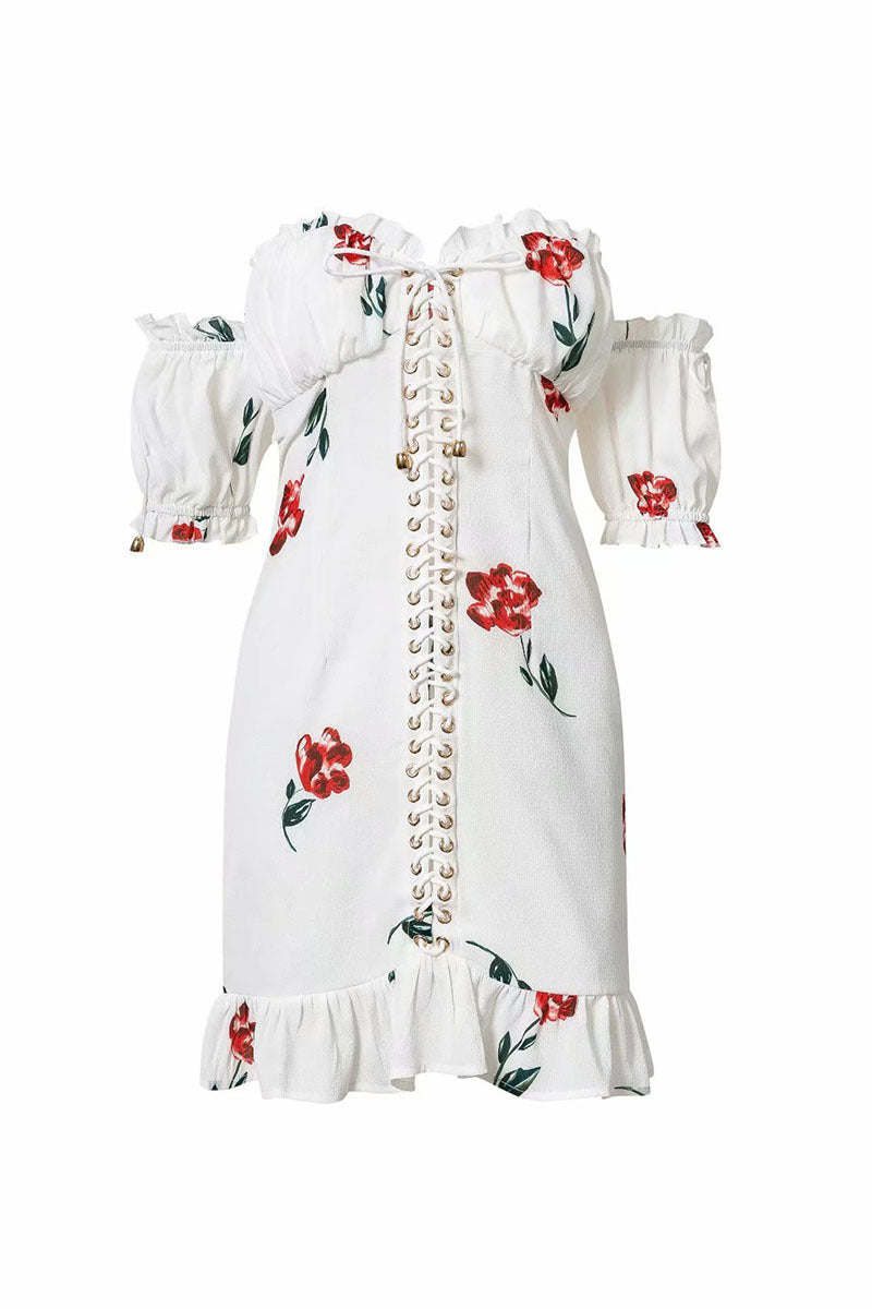 Floral print ruffle dress