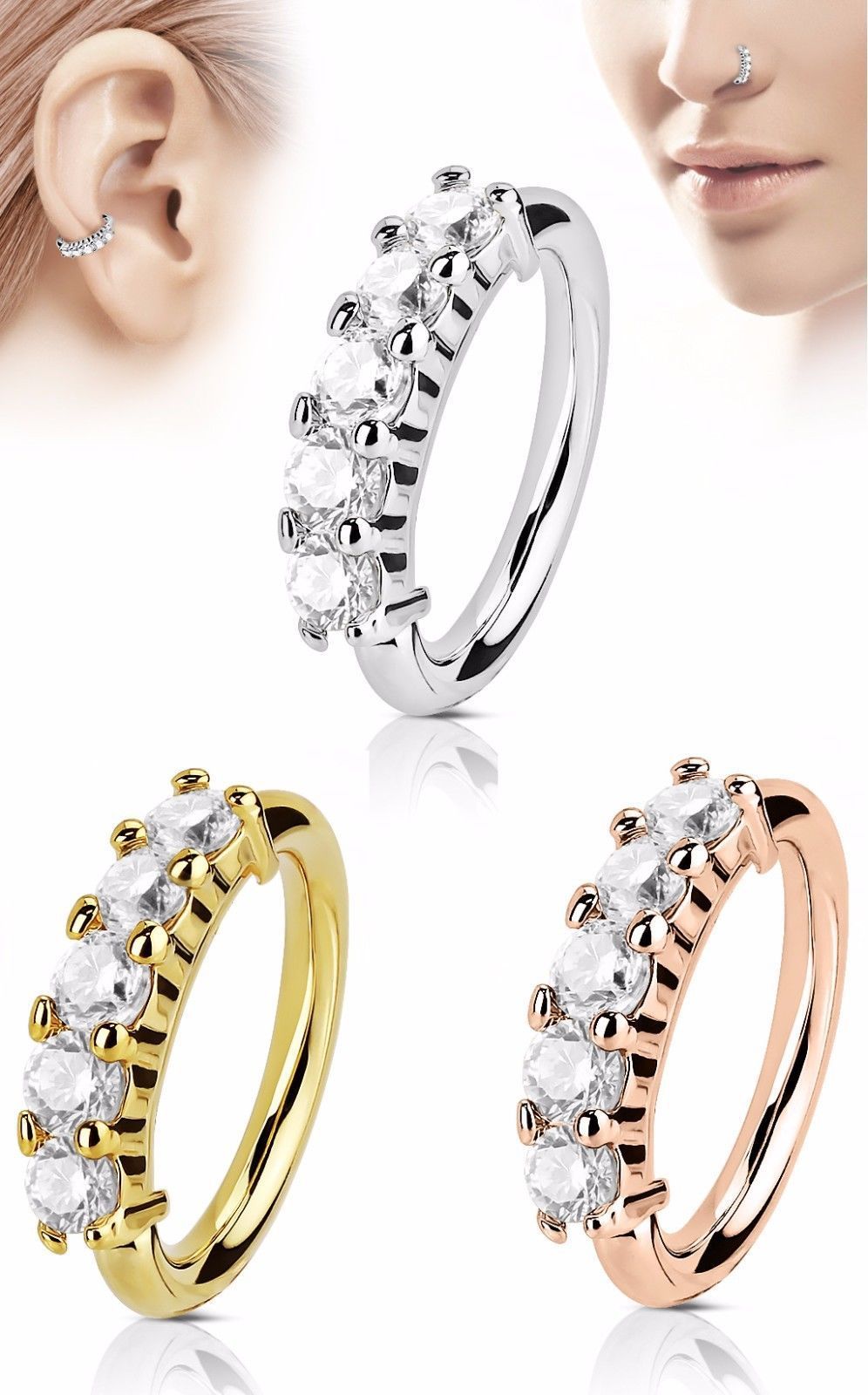 Fashionable And Exquisite Zircon O-shaped Nose Ring