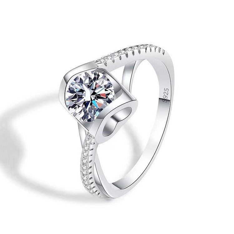 Moissanite Classic Six-claw 1 Karat Open Rings