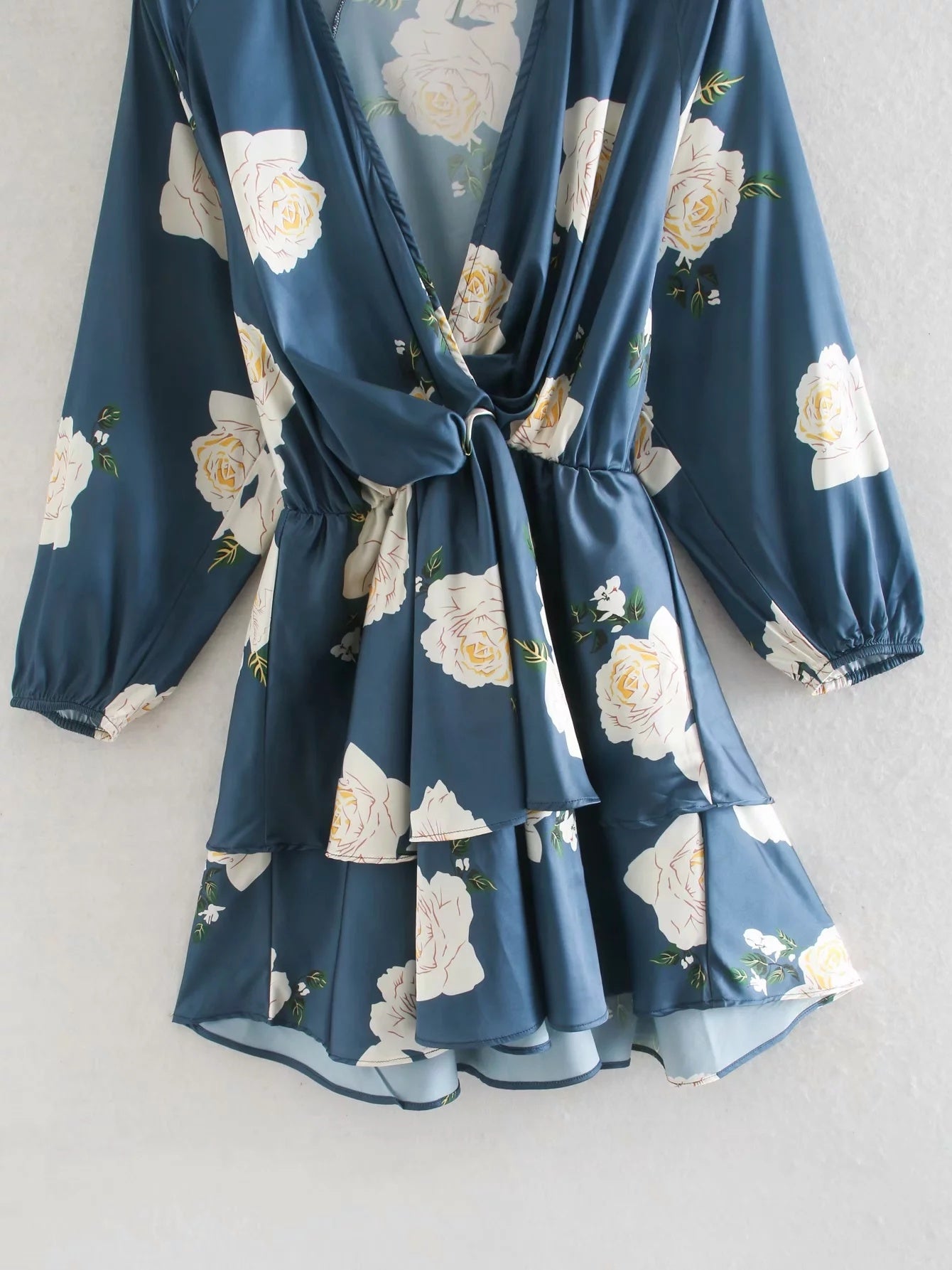 Layered floral print dress