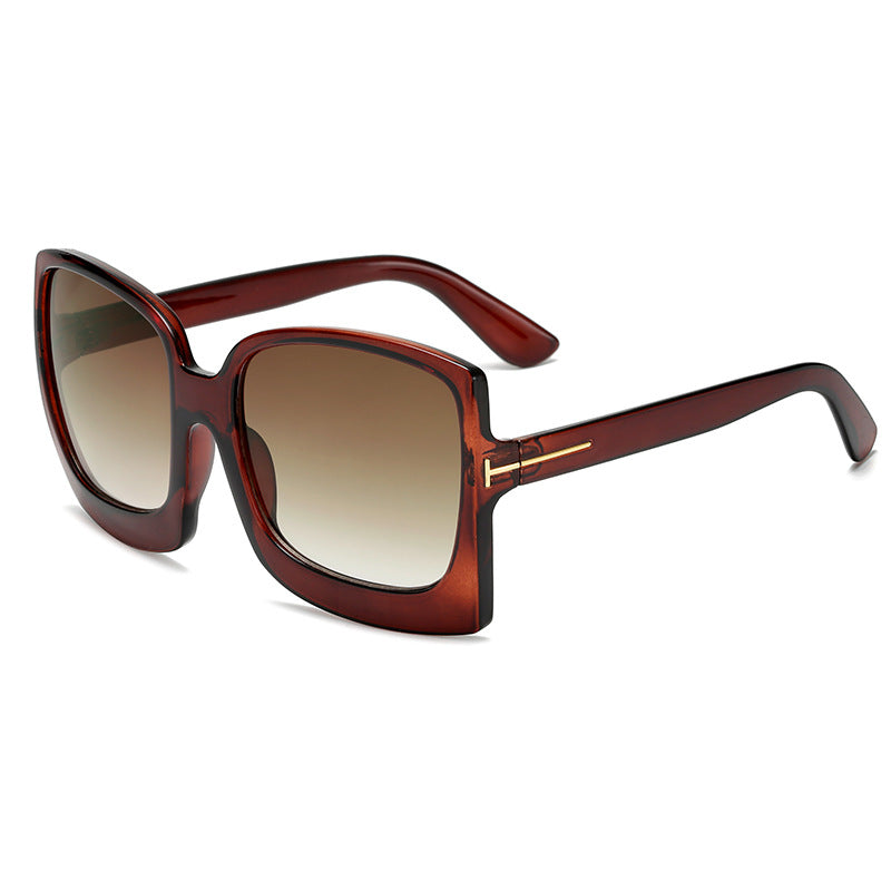 Leopard color large frame sunglasses - Lena