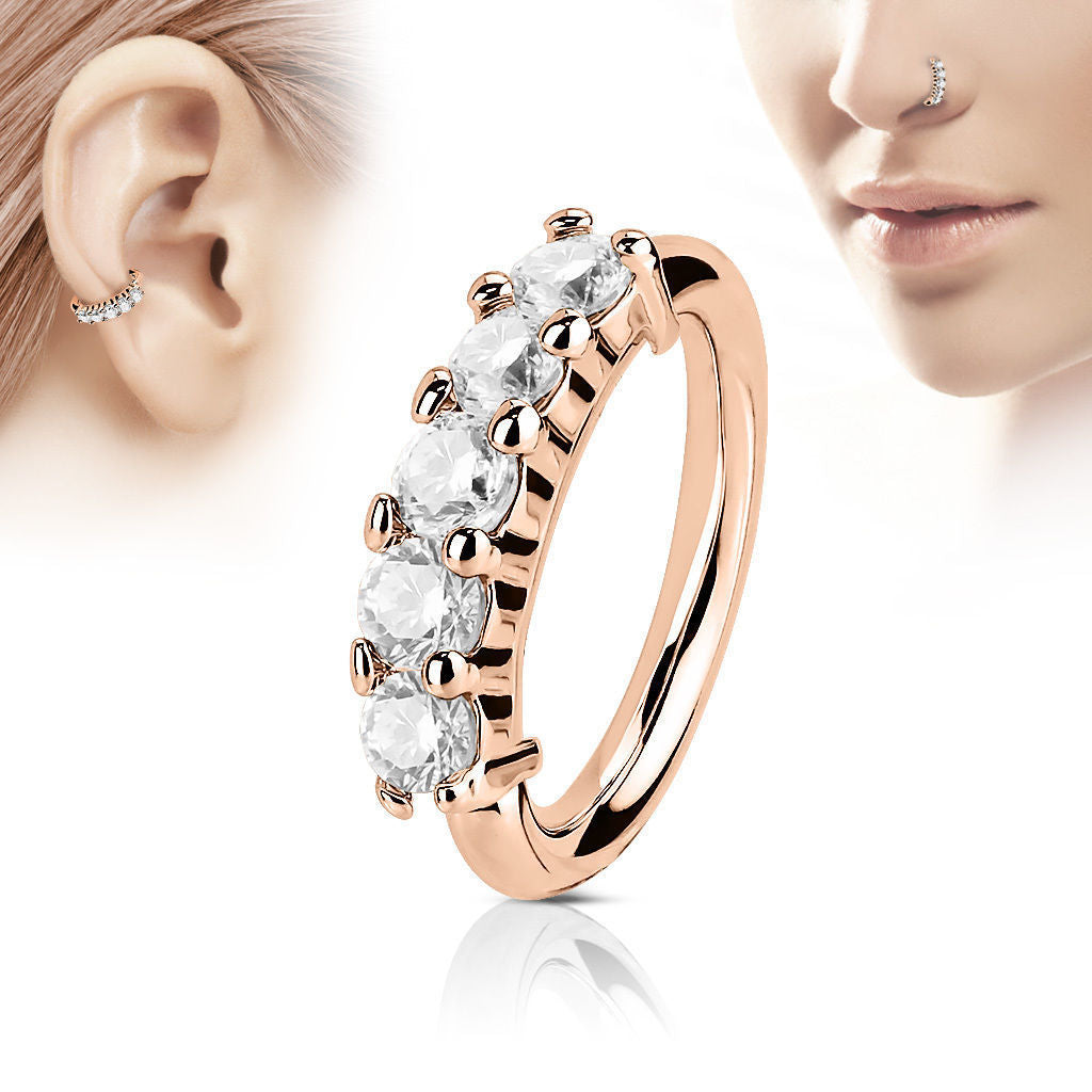 Fashionable And Exquisite Zircon O-shaped Nose Ring