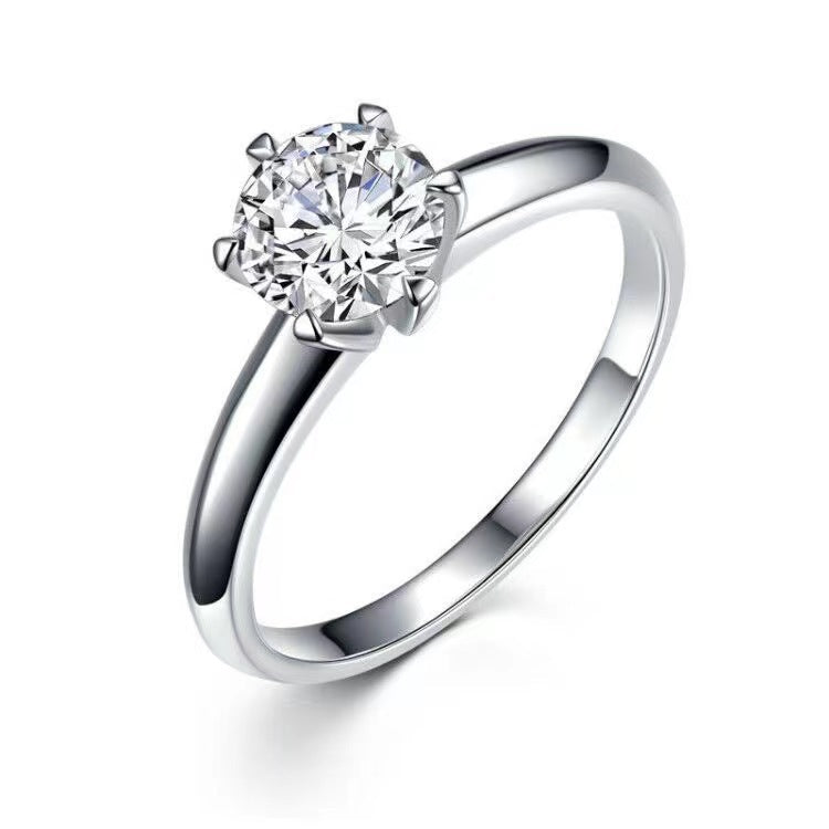 Moissanite Classic Six-claw 1 Karat Open Rings