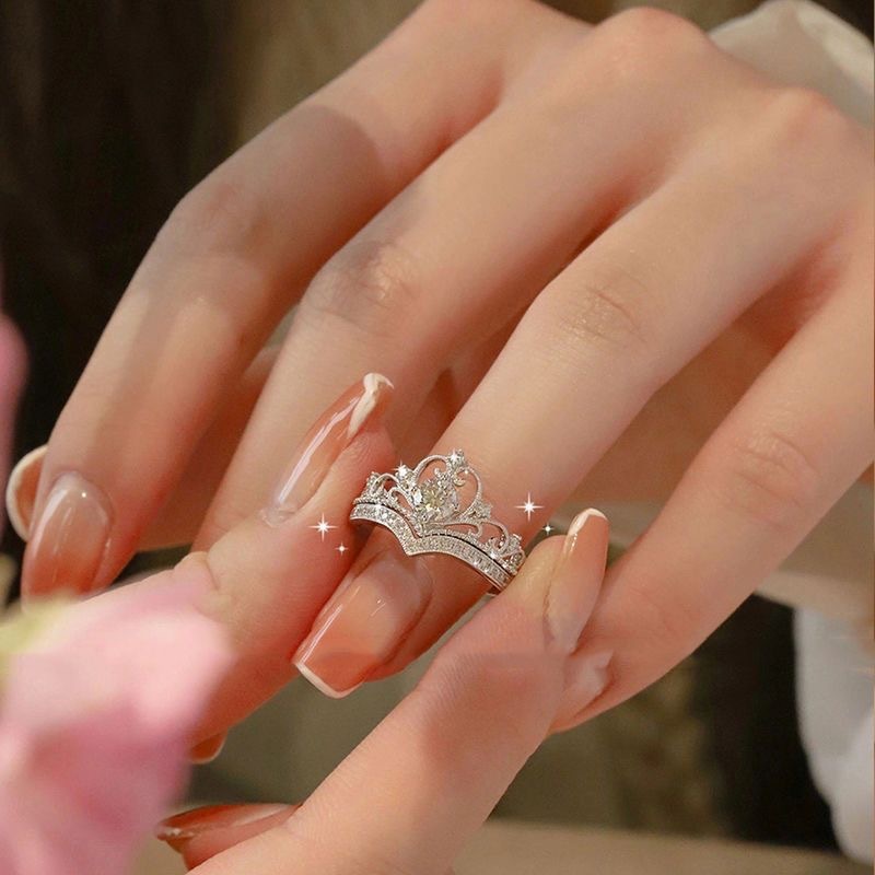 Crown Ring Female Design Wedding Opening Adjustable