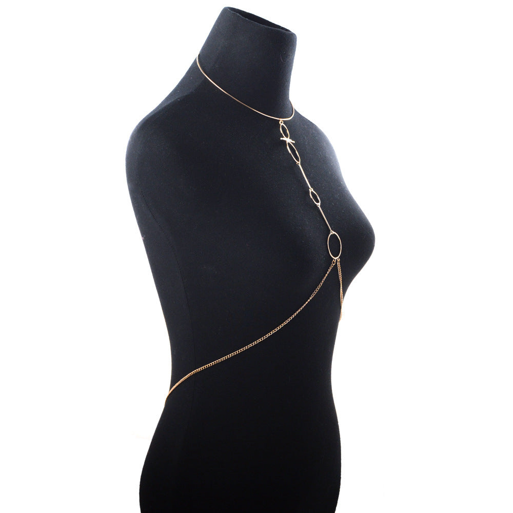 Exaggerated nightclub circle trendy female necklace