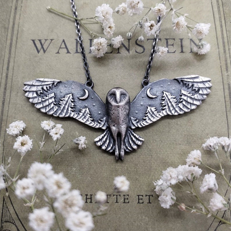 Owl Flying Personality Necklace Pendant Jewelry