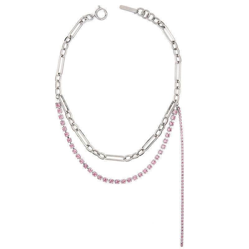 Rhinestone Chain Necklace Design Clavicle Chain