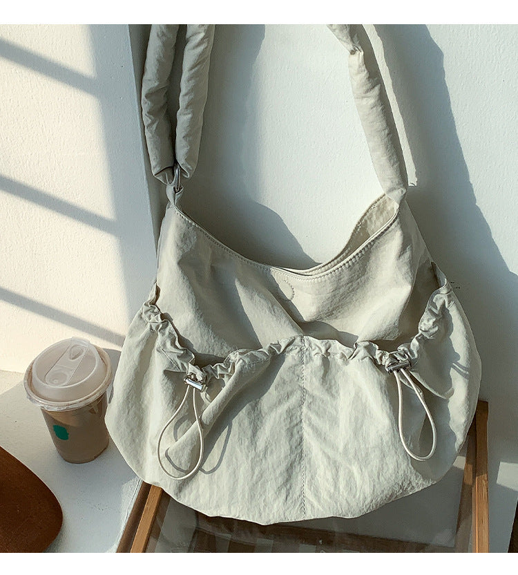 Pleated Casual Korean Style Nylon Crossbody Shoulder Bag