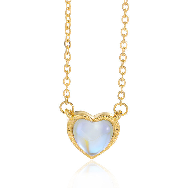 Romantic Heart Necklace Copper Zircon Pendant Necklace