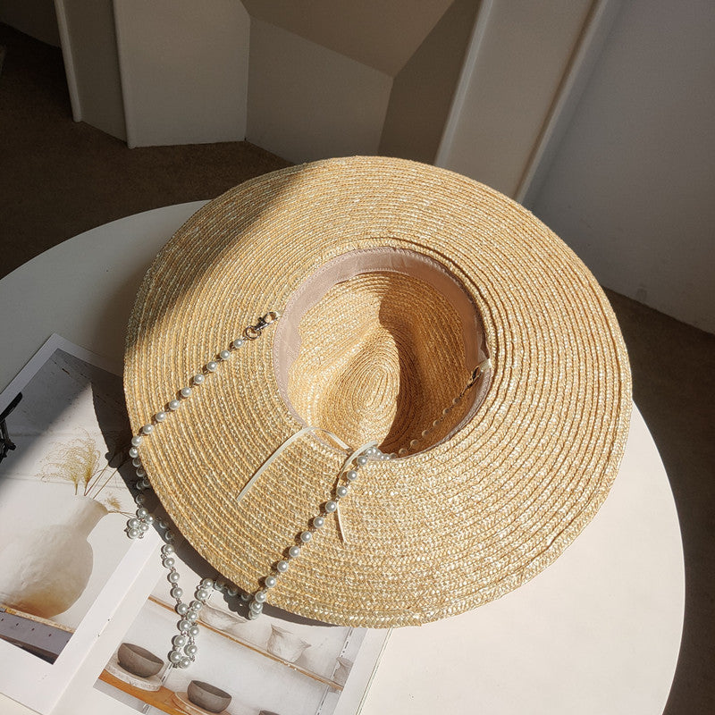 French Pearl Chain Straw hat - Lena