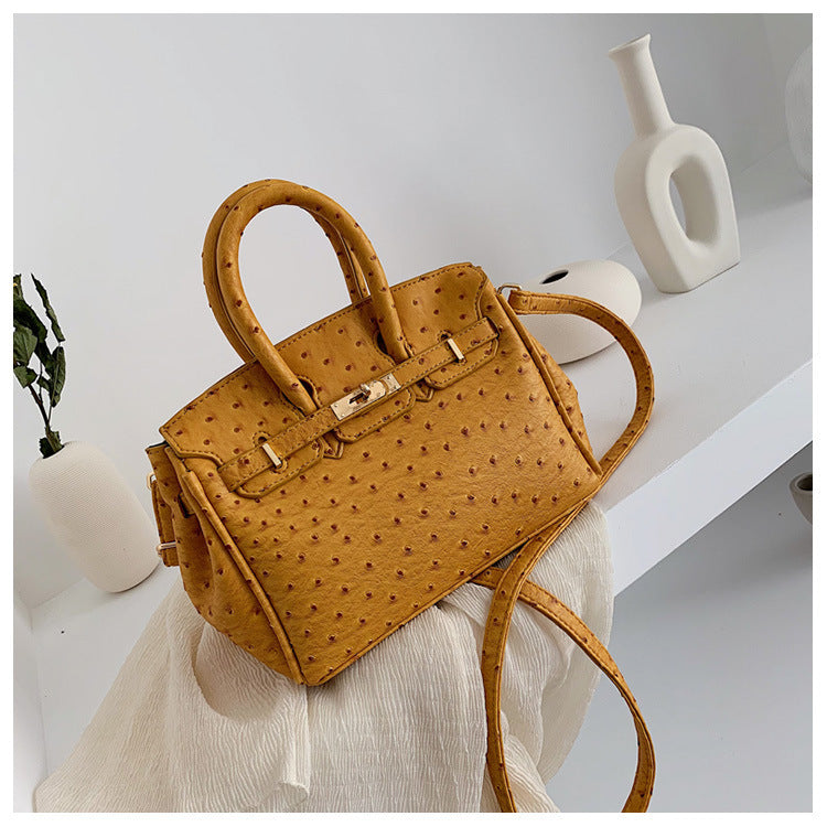 Ostrich pattern handbag
