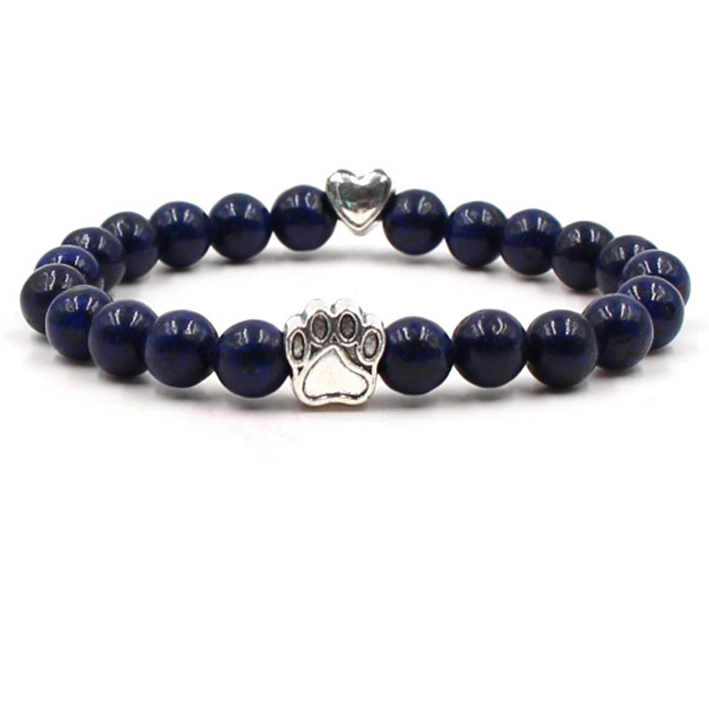 Natural Stone Tigereye Multi-color Stripe Agate Dog Hoof Bracelet
