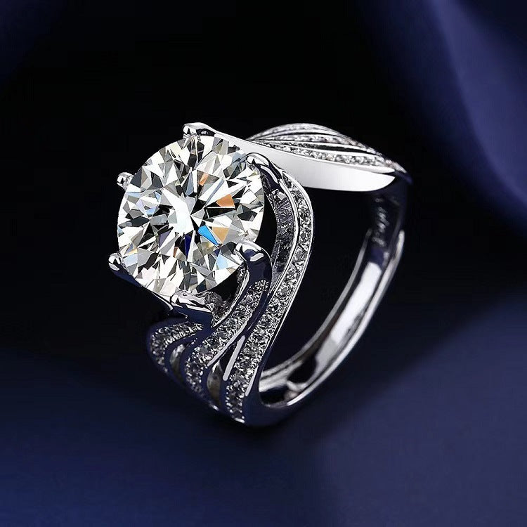 Moissanite Classic Six-claw 1 Karat Open Rings