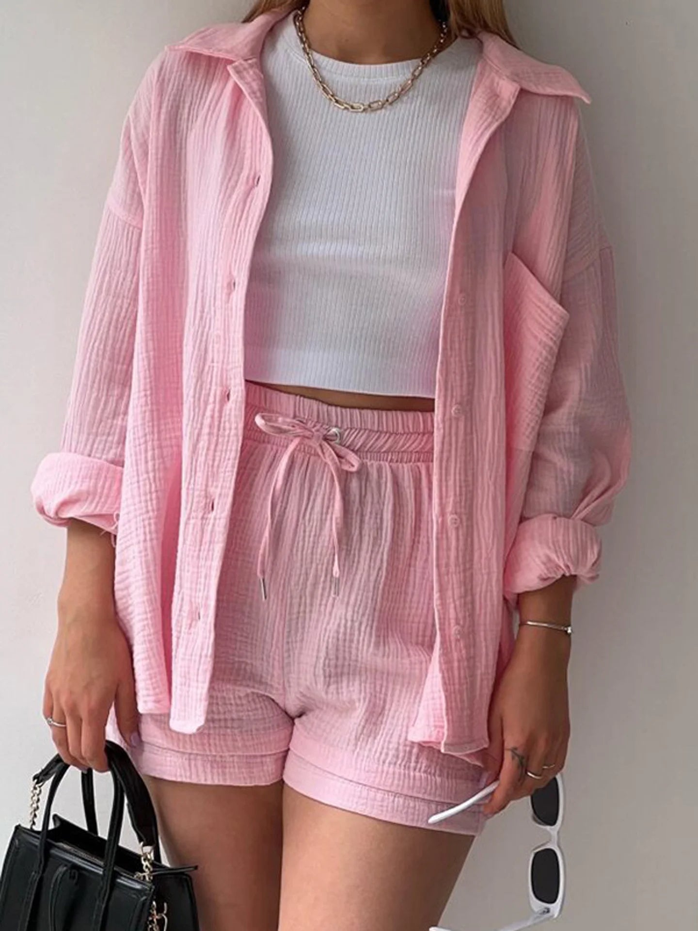 Casual, Spring Summer Set (Pink) - Lena