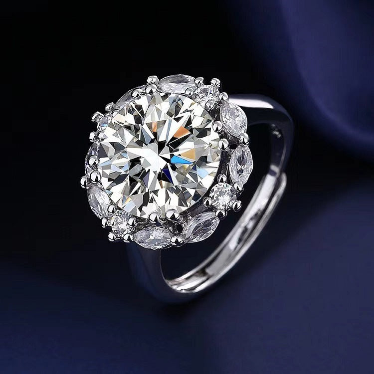 Moissanite Classic Six-claw 1 Karat Open Rings