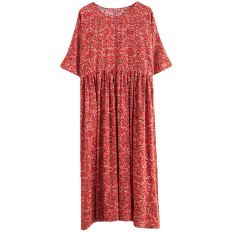 Women's Plus Size Print Short Sleeve Dress