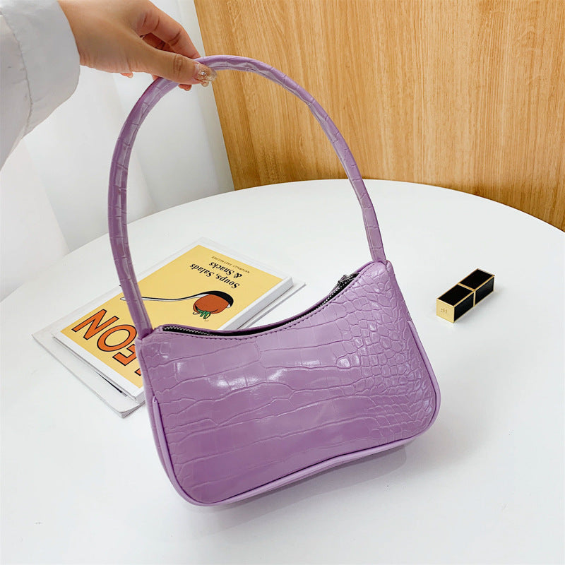 Candy color versatile half round armpit carrying shoulder bag