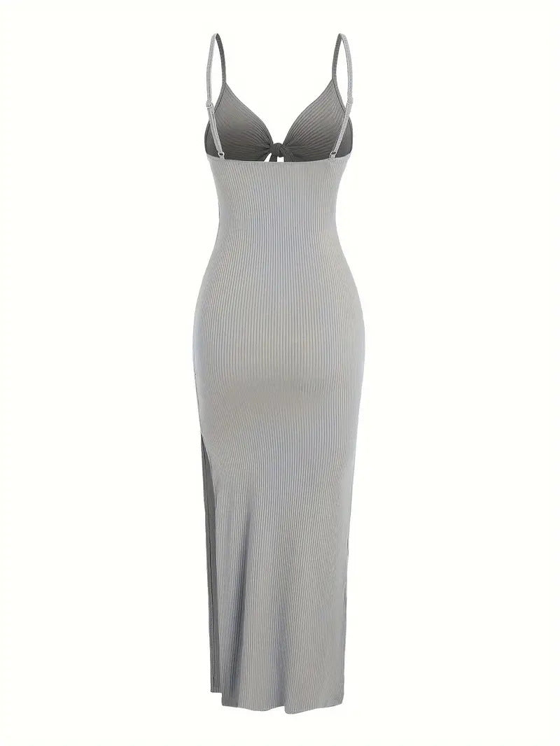 Women's Fashion Suspenders Slit Slim-fitting Dress