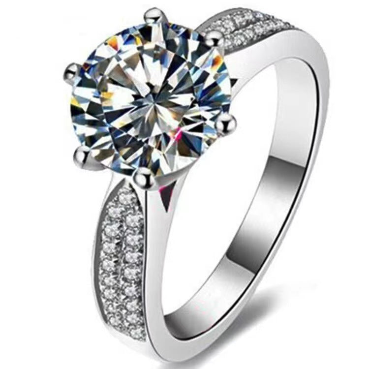 Moissanite Classic Six-claw 1 Karat Open Rings