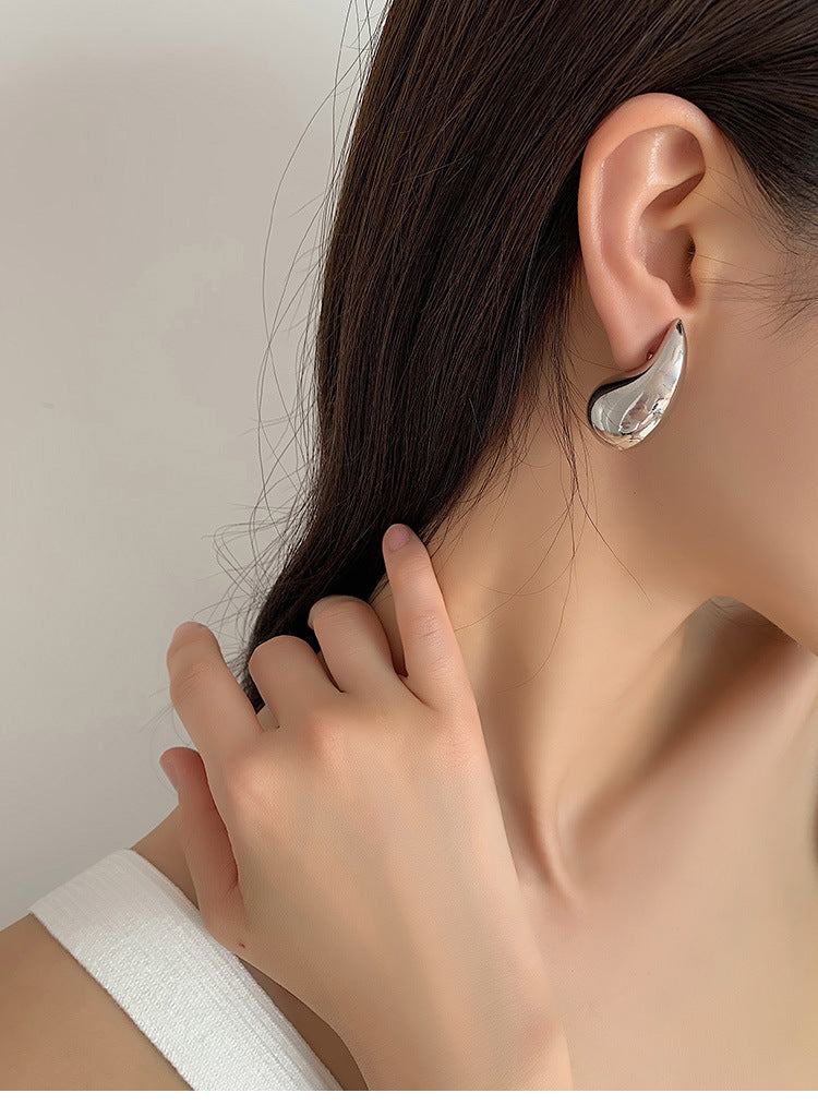 Ins Metal Cold Style Drop-shaped Earrings For Women