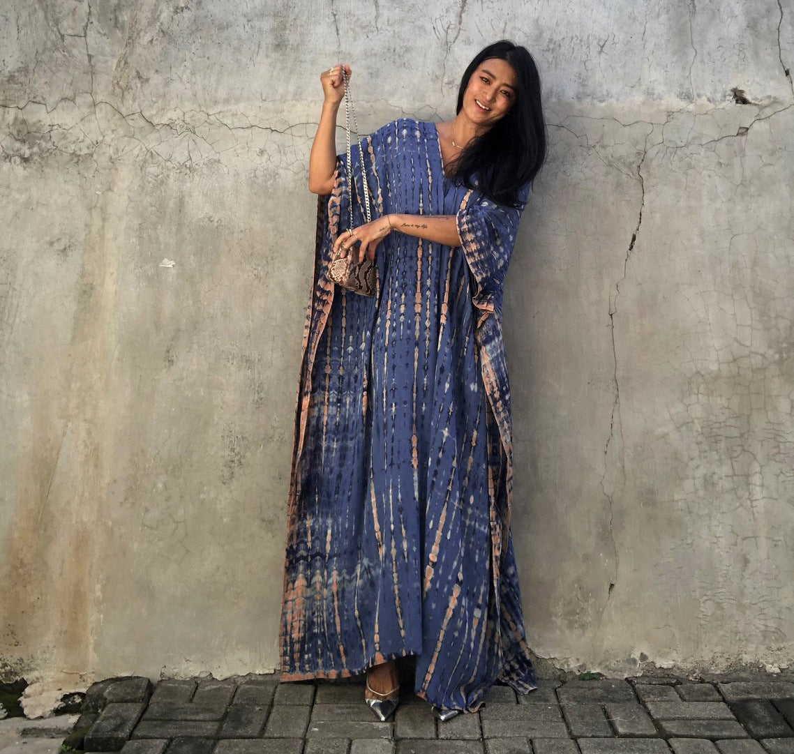 Cotton Beach Cover-up Caftan Dress - Lena