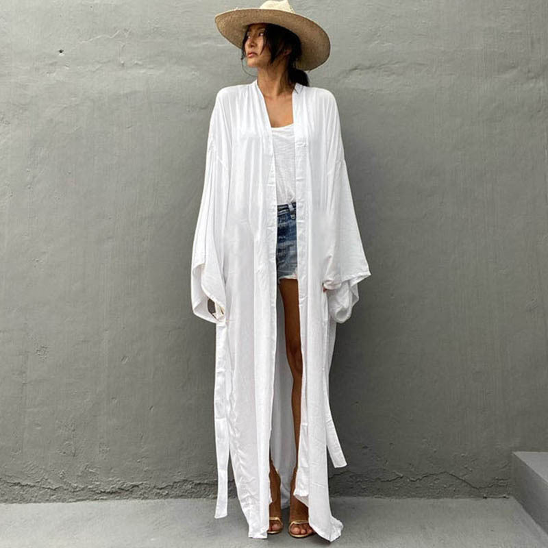 Loose Long Cardigan Beach Sunscreen Jacket - Lena