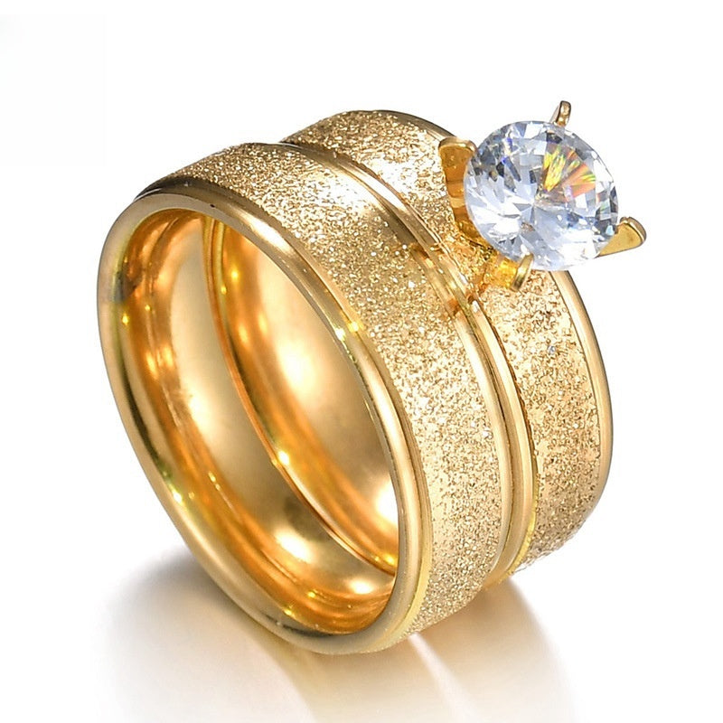304 stainless steel ring Korean frosted couple