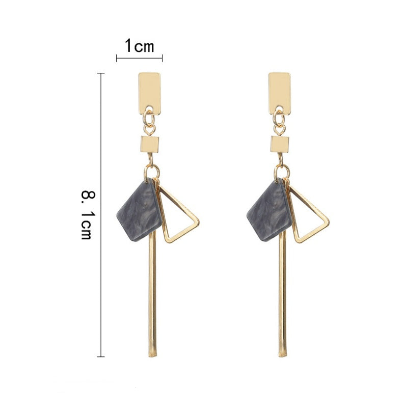 Simple personality geometric earrings long earrings earrings