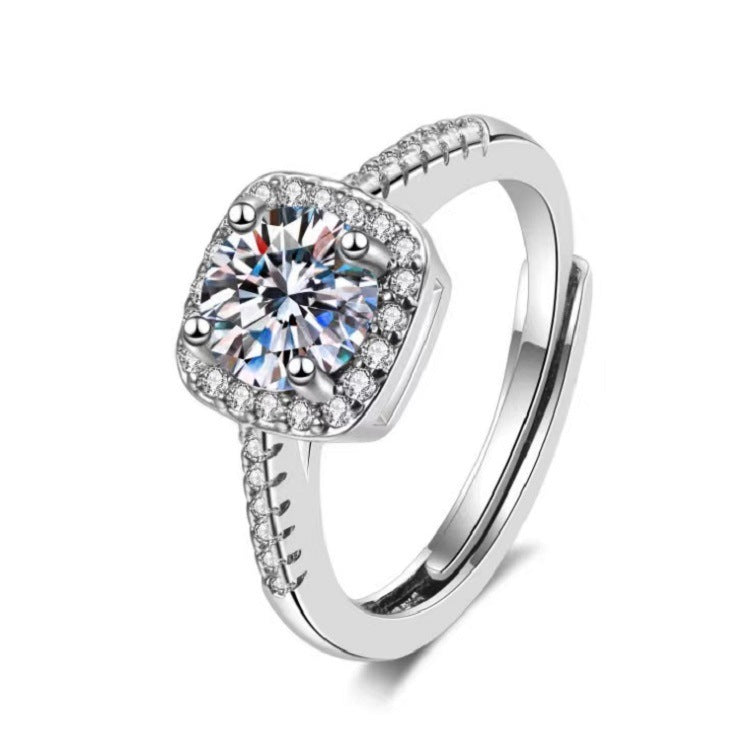 Moissanite Classic Six-claw 1 Karat Open Rings