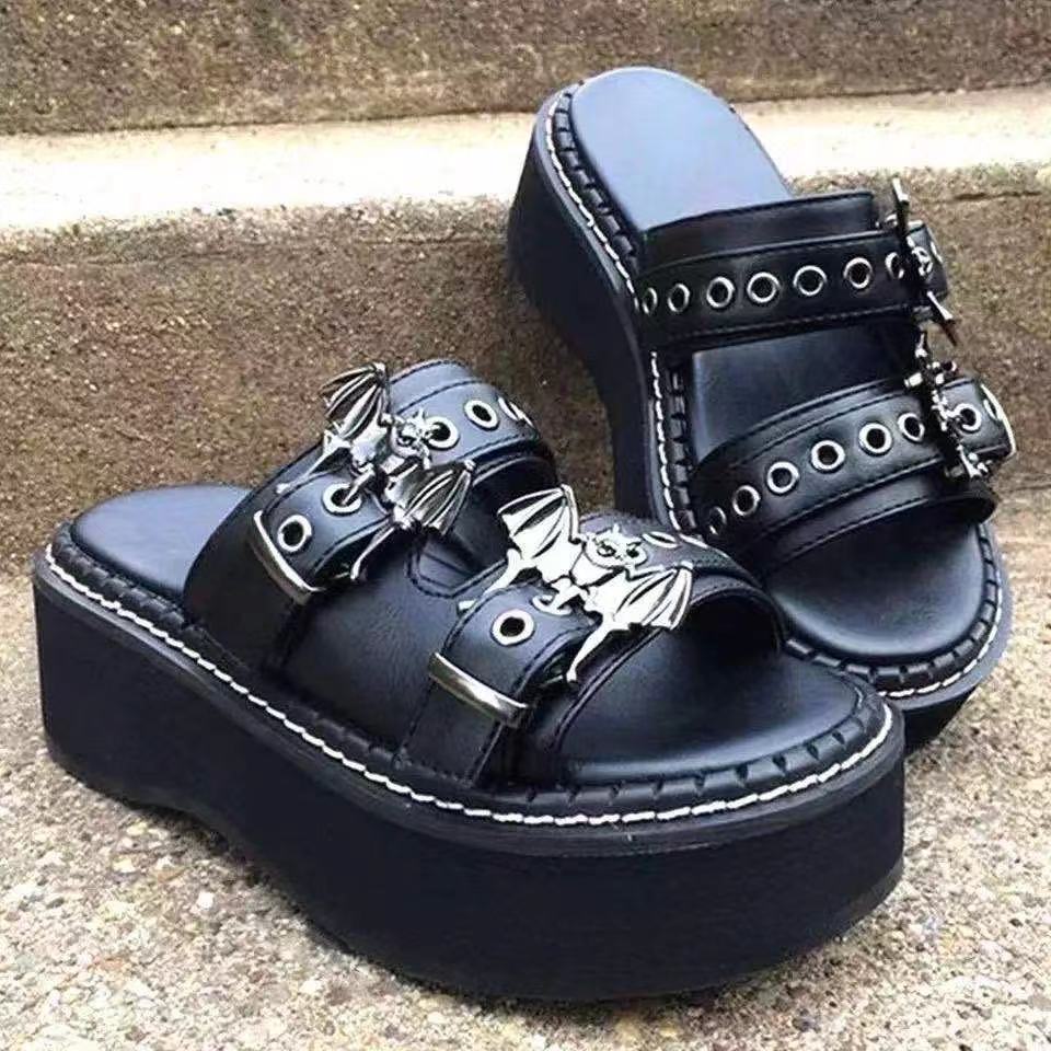Outer Wear Large Size Round Head Fish Mouth Sponge Cake Bottom Sandals