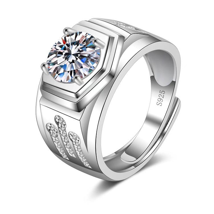 Moissanite Classic Six-claw 1 Karat Open Rings