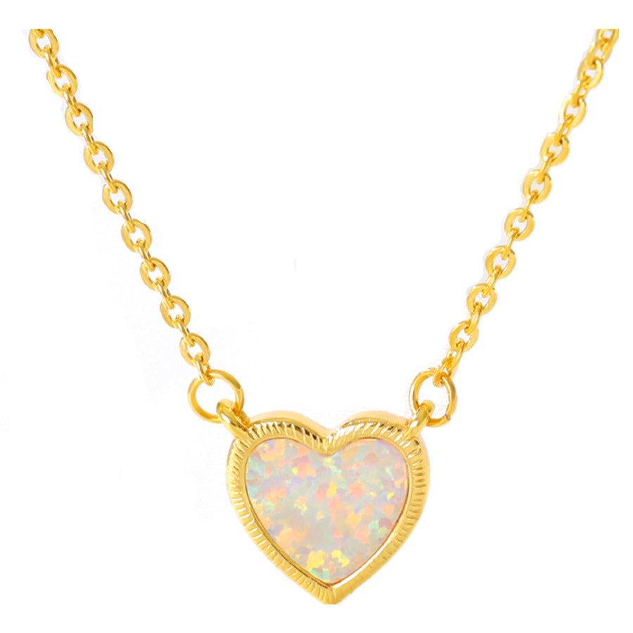 Romantic Heart Necklace Copper Zircon Pendant Necklace