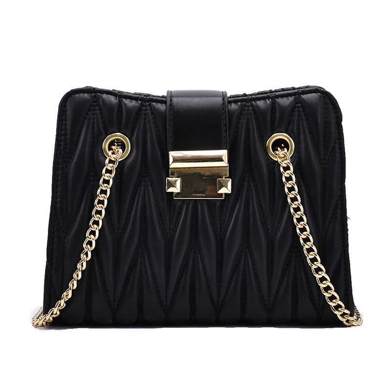 Pleated chain handbag