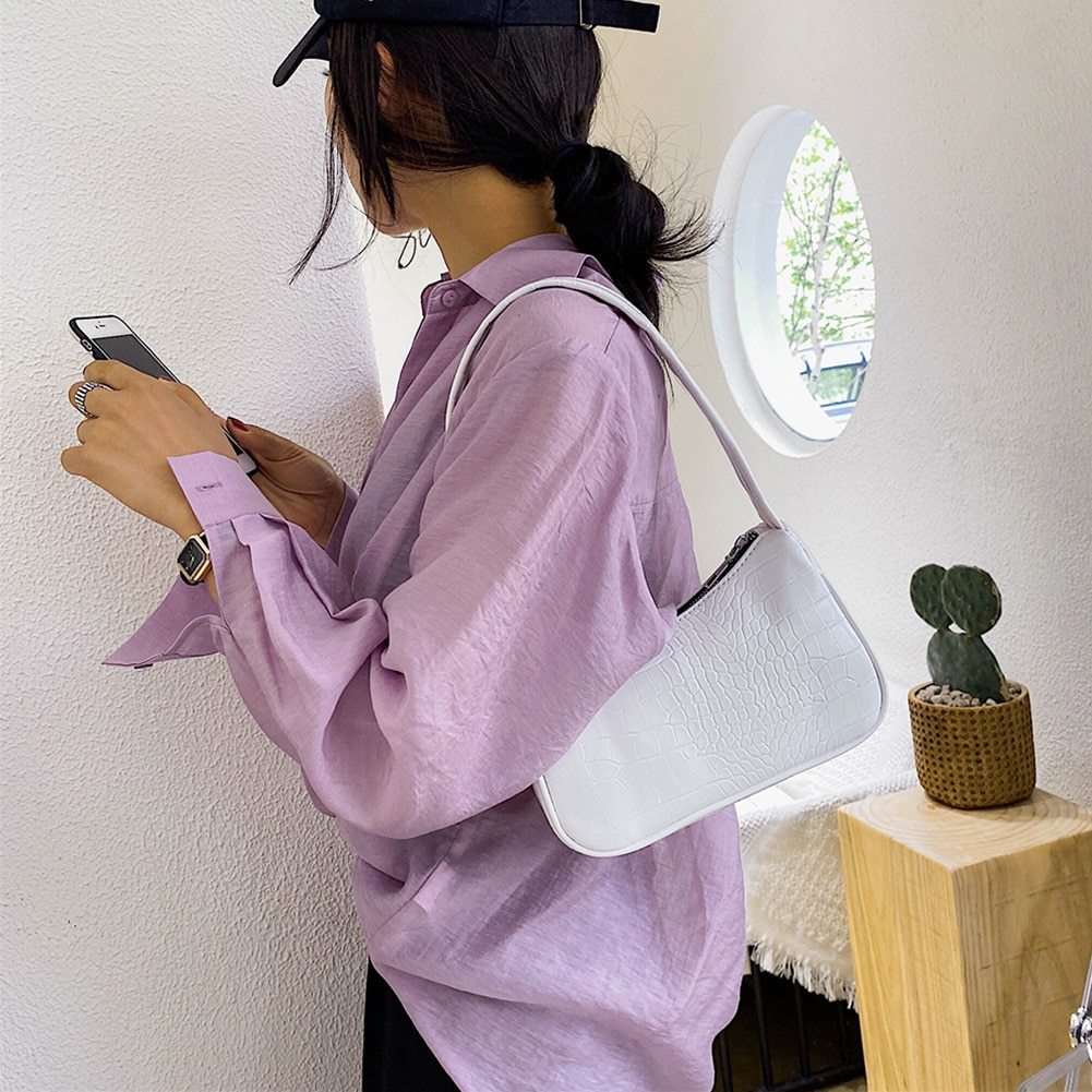 Candy color versatile half round armpit carrying shoulder bag