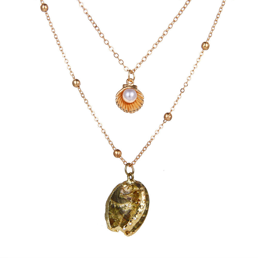 Trendy natural gold-plated necklace