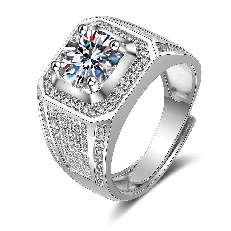 Moissanite Classic Six-claw 1 Karat Open Rings