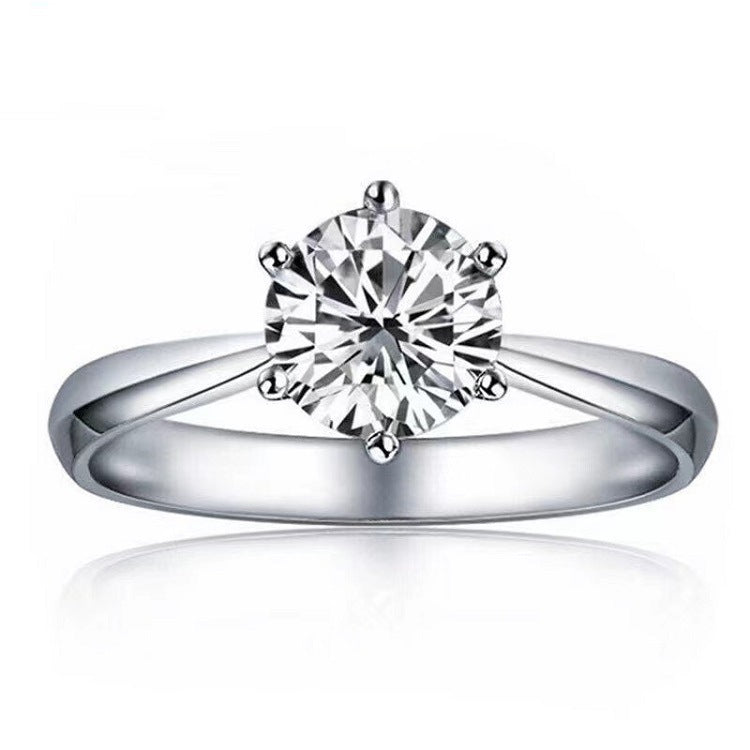 Moissanite Classic Six-claw 1 Karat Open Rings