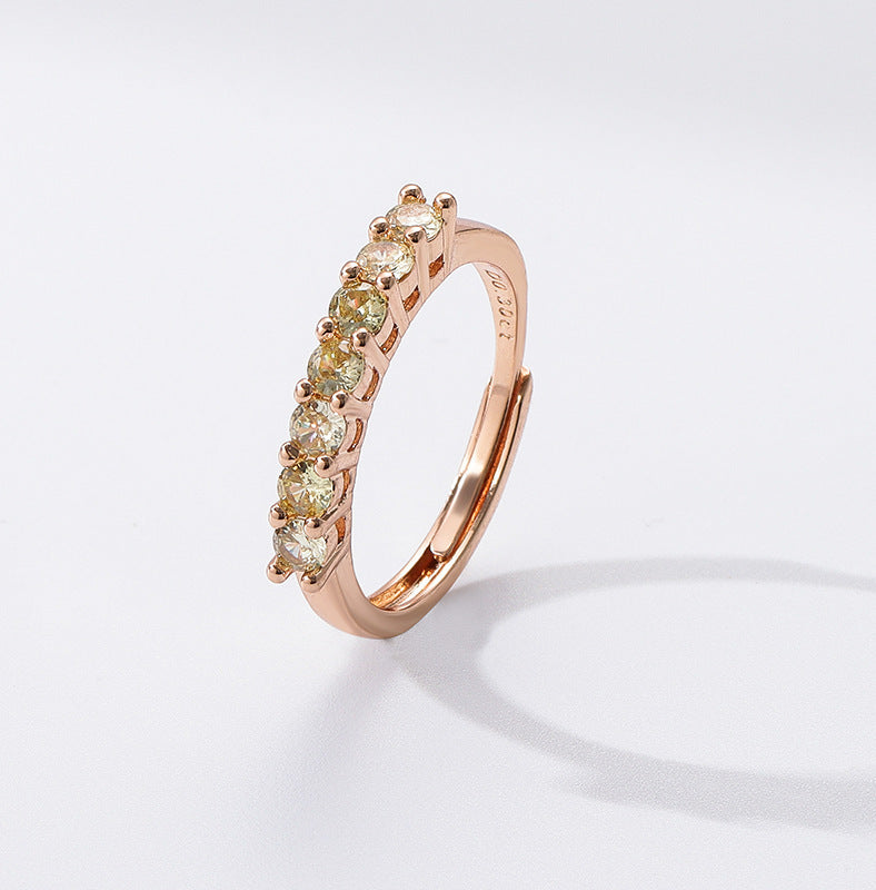 Champagne Real Gold Qigongzhu Rings Female Accessories