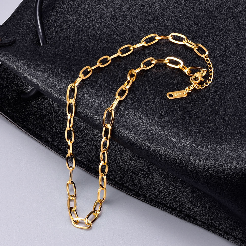 Women's Fashion Trendy Style Simple Coarse Flat Necklace